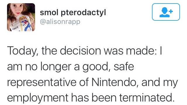 Alison Rapp licenziata