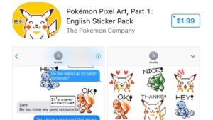Pokémon Pixel Art Stickers: arrivano gli sticker da utilizzare nei messaggi di iOS