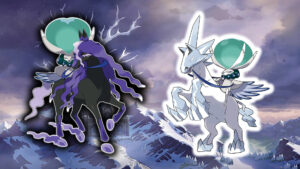 Nuove informazioni e illustrazioni ufficiali di Glastrier e Spectrier, i destrieri di Pokémon Spada e Scudo