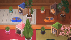 Animal Crossing: New Horizons, fan crea delle “case per gatti” utilizzando degli ombrelli