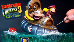 Un fan di Donkey Kong Country 3 realizza una straordinaria statuetta in resina epossidica